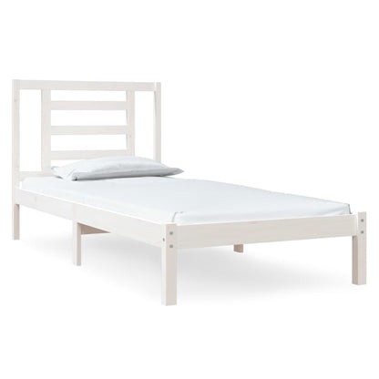 Bedframe Massief Grenenhout 100 x 200 cm Wit