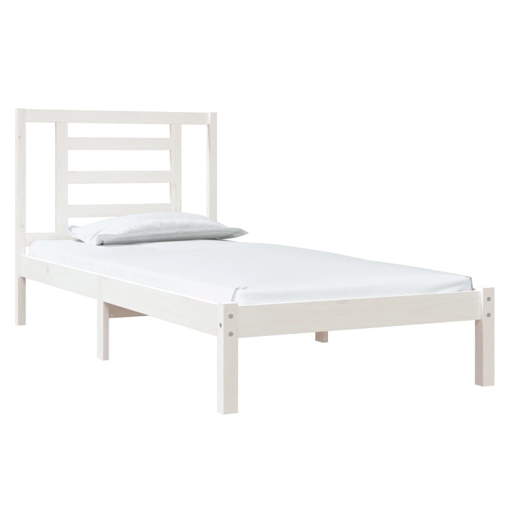 Bedframe Massief Grenenhout 100 x 200 cm Wit