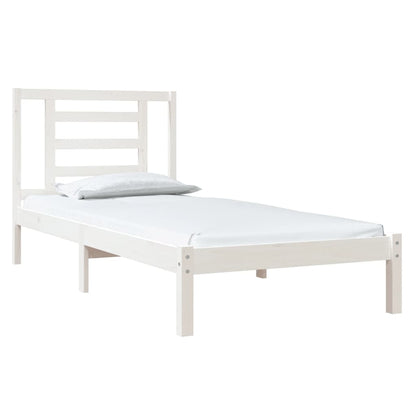 Bedframe Massief Grenenhout 100 x 200 cm Wit