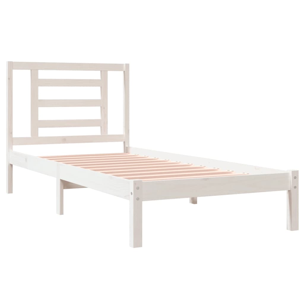 Bedframe Massief Grenenhout 100 x 200 cm Wit