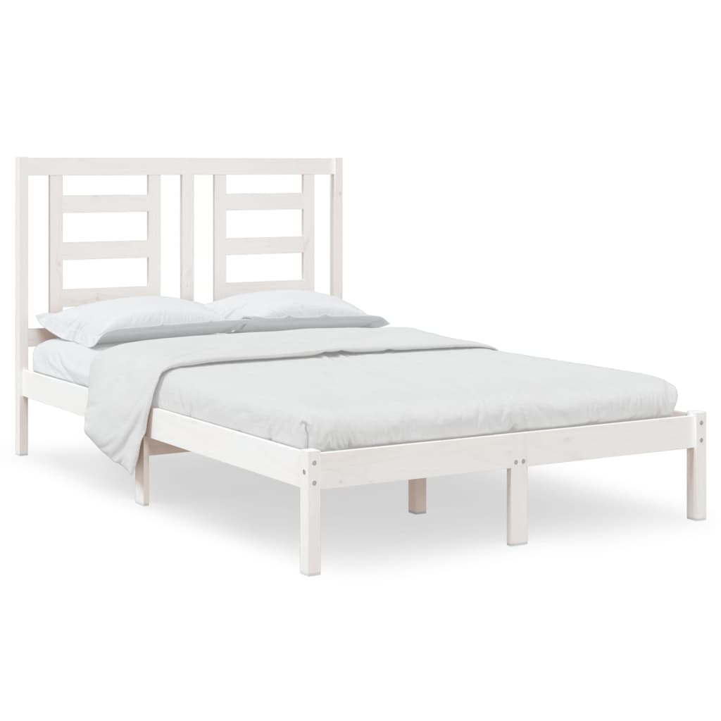 Bedframe Massief Grenenhout 120 x 200 cm Wit