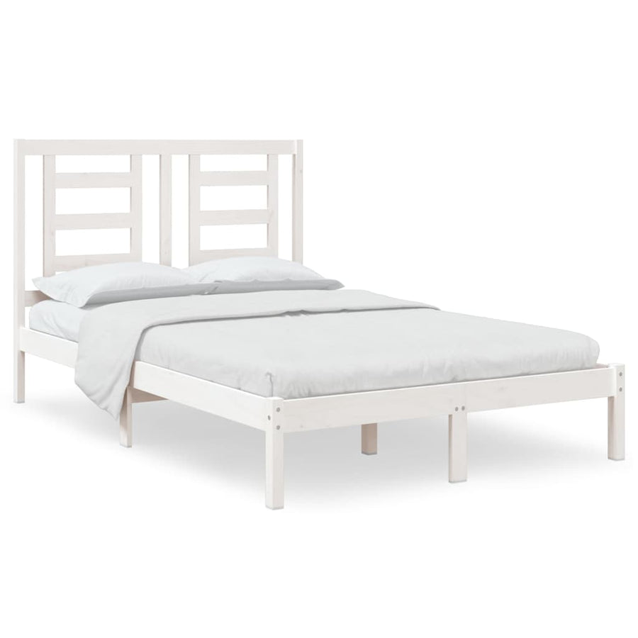 Bedframe Massief Grenenhout 120 x 200 cm Wit