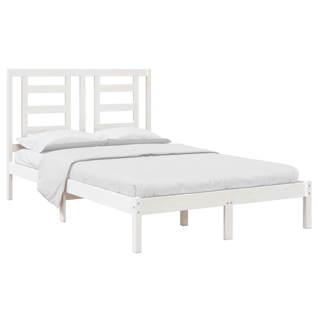 Bedframe Massief Grenenhout 120 x 200 cm Wit