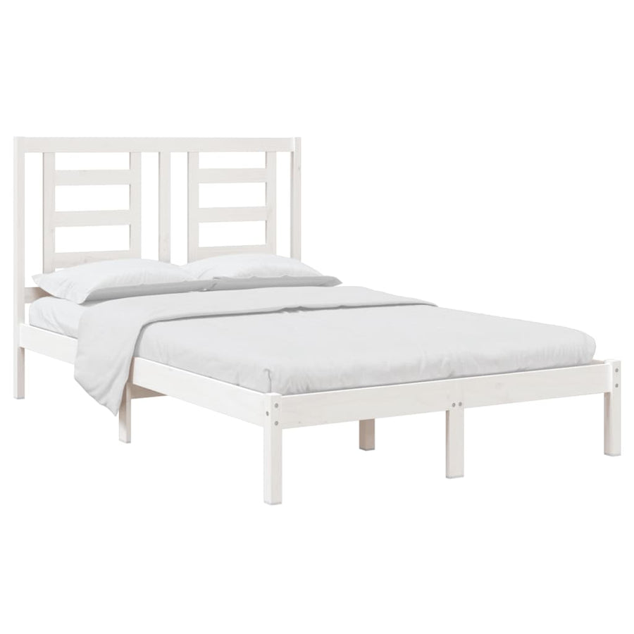Bedframe Massief Grenenhout 120 x 200 cm Wit