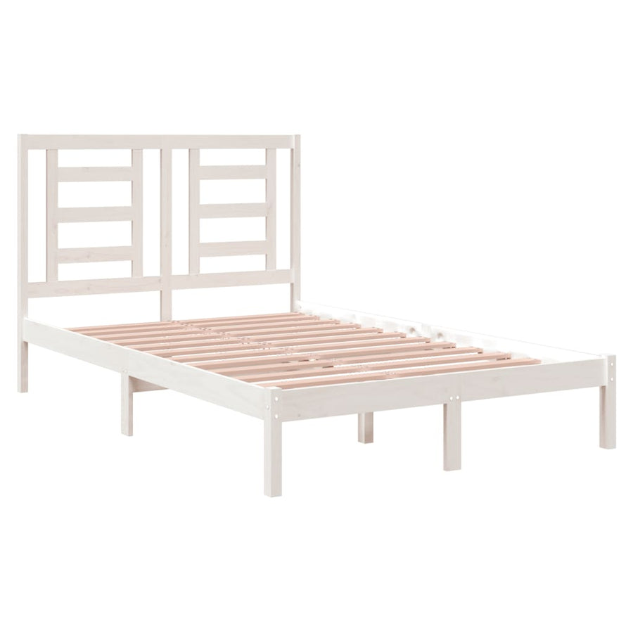 Bedframe Massief Grenenhout 120 x 200 cm Wit