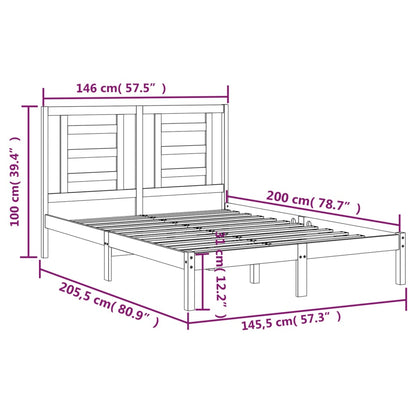 Bedframe Massief Grenenhout 140 x 200 cm Naturel