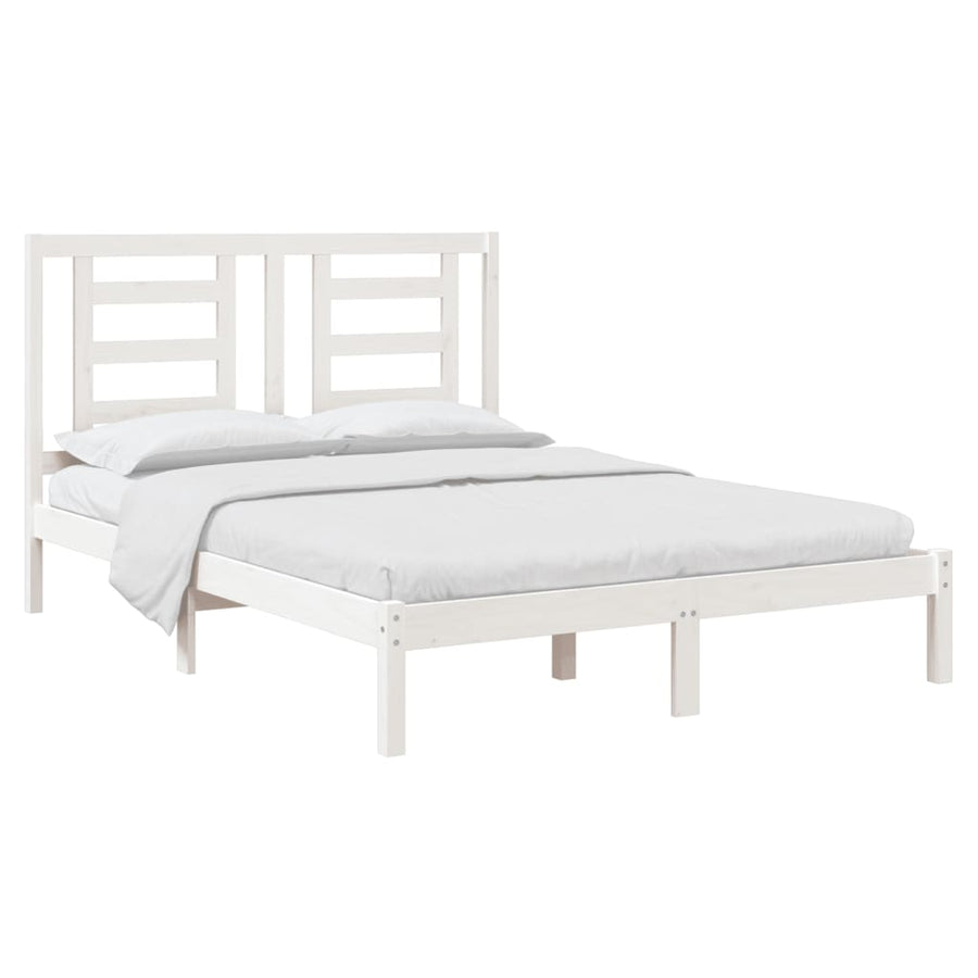 Bedframe Massief Grenenhout 140 x 200 cm Wit
