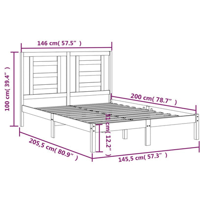 Bedframe Massief Grenenhout 140 x 200 cm Wit
