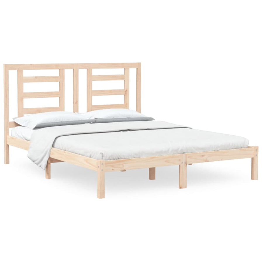 Bedframe Massief Grenenhout 150 x 200 cm Naturel