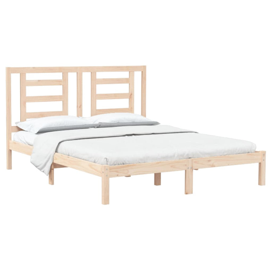 Bedframe Massief Grenenhout 150 x 200 cm Naturel