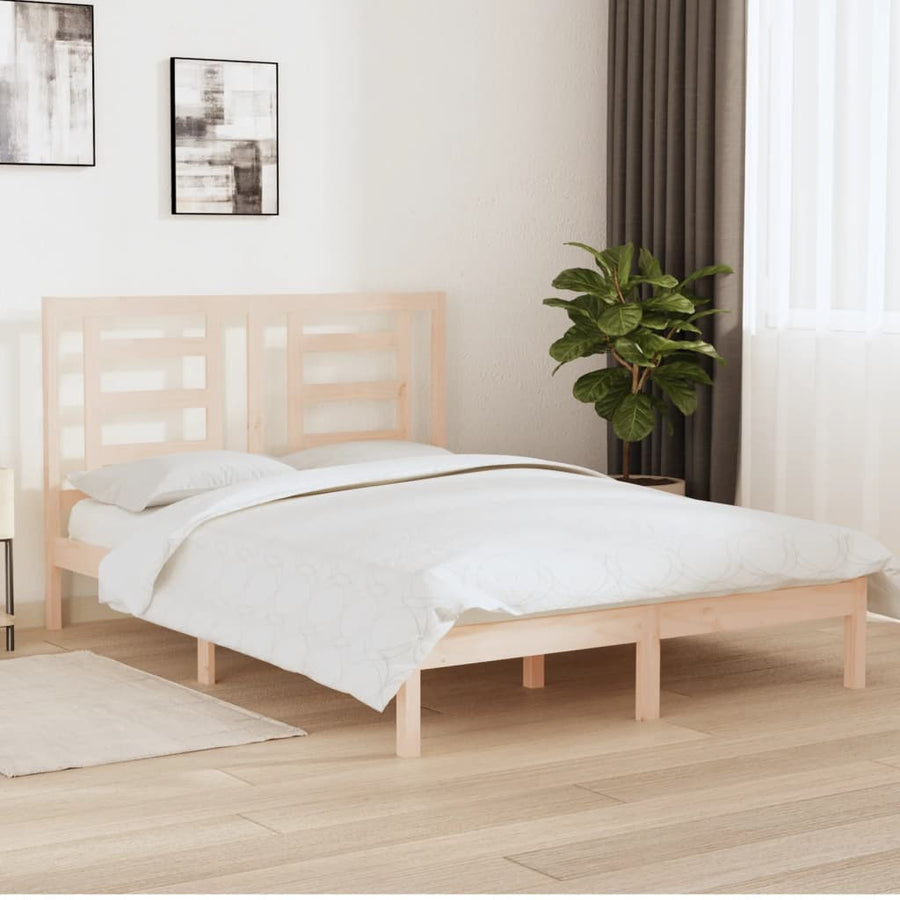 Bedframe Massief Grenenhout 150 x 200 cm Naturel