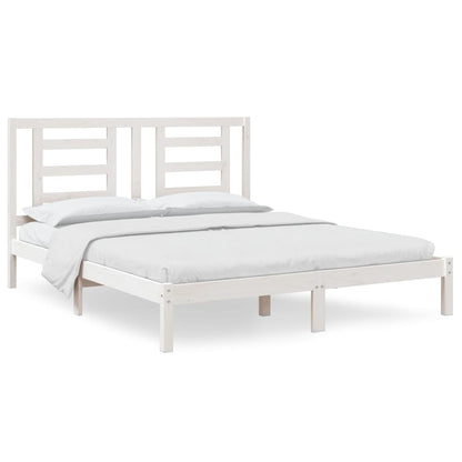 Bedframe Massief Grenenhout 160 x 200 cm Wit