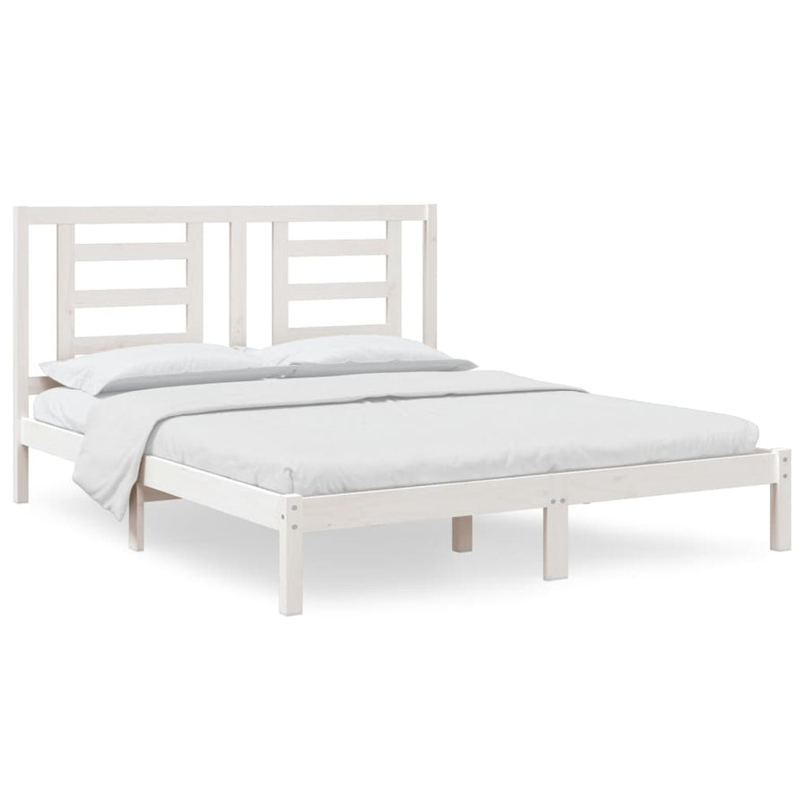 Bedframe Massief Grenenhout 160 x 200 cm Wit