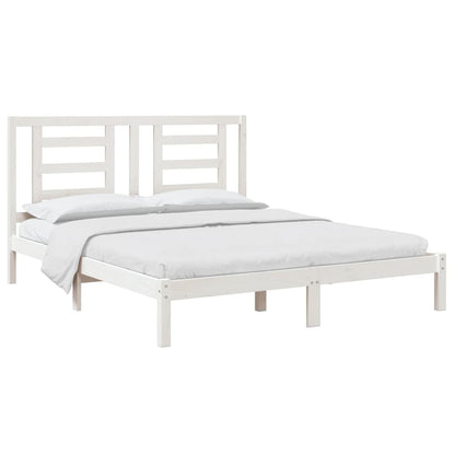 Bedframe Massief Grenenhout 160 x 200 cm Wit