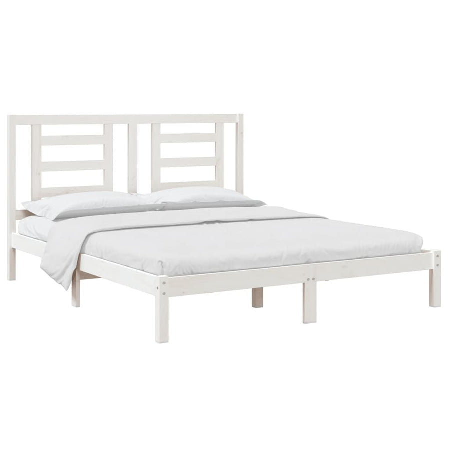 Bedframe Massief Grenenhout 160 x 200 cm Wit