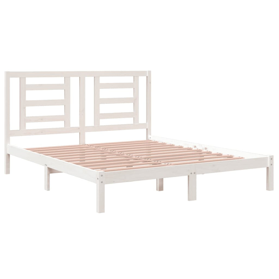 Bedframe Massief Grenenhout 160 x 200 cm Wit