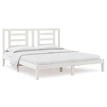 Bedframe Massief Hout 180 x 200 cm Wit