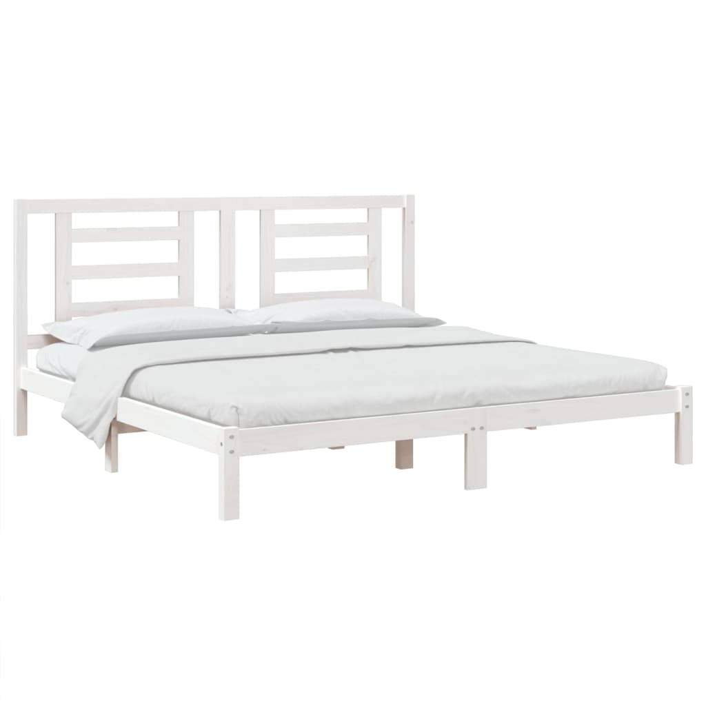Bedframe Massief Hout 180 x 200 cm Wit