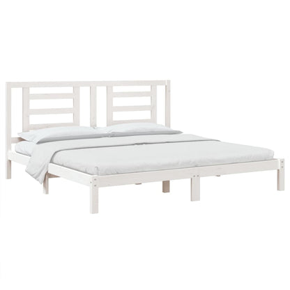 Bedframe Massief Hout 180 x 200 cm Wit