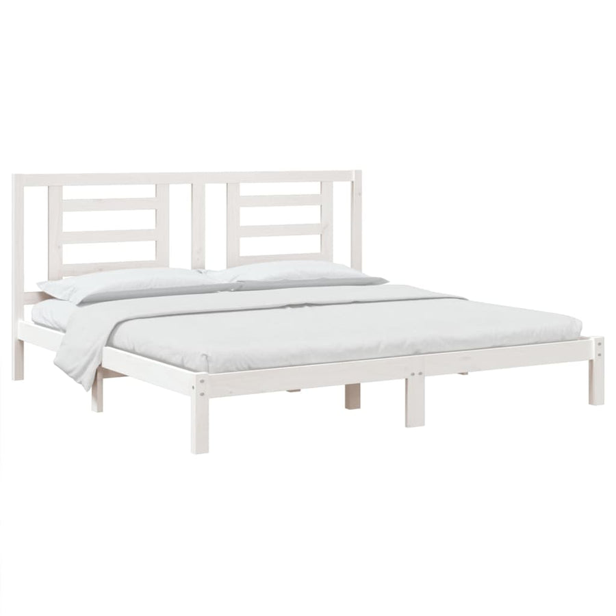 Bedframe Massief Hout 180 x 200 cm Wit