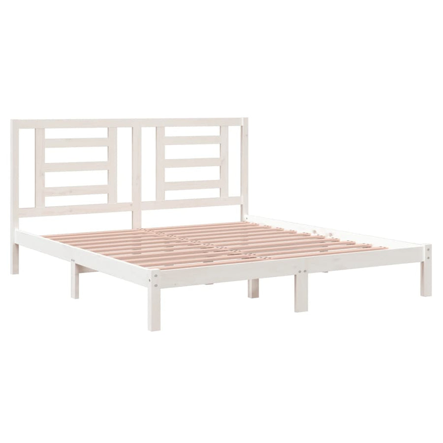 Bedframe Massief Hout 180 x 200 cm Wit