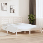 Bedframe massief grenenhout wit 180x200 cm