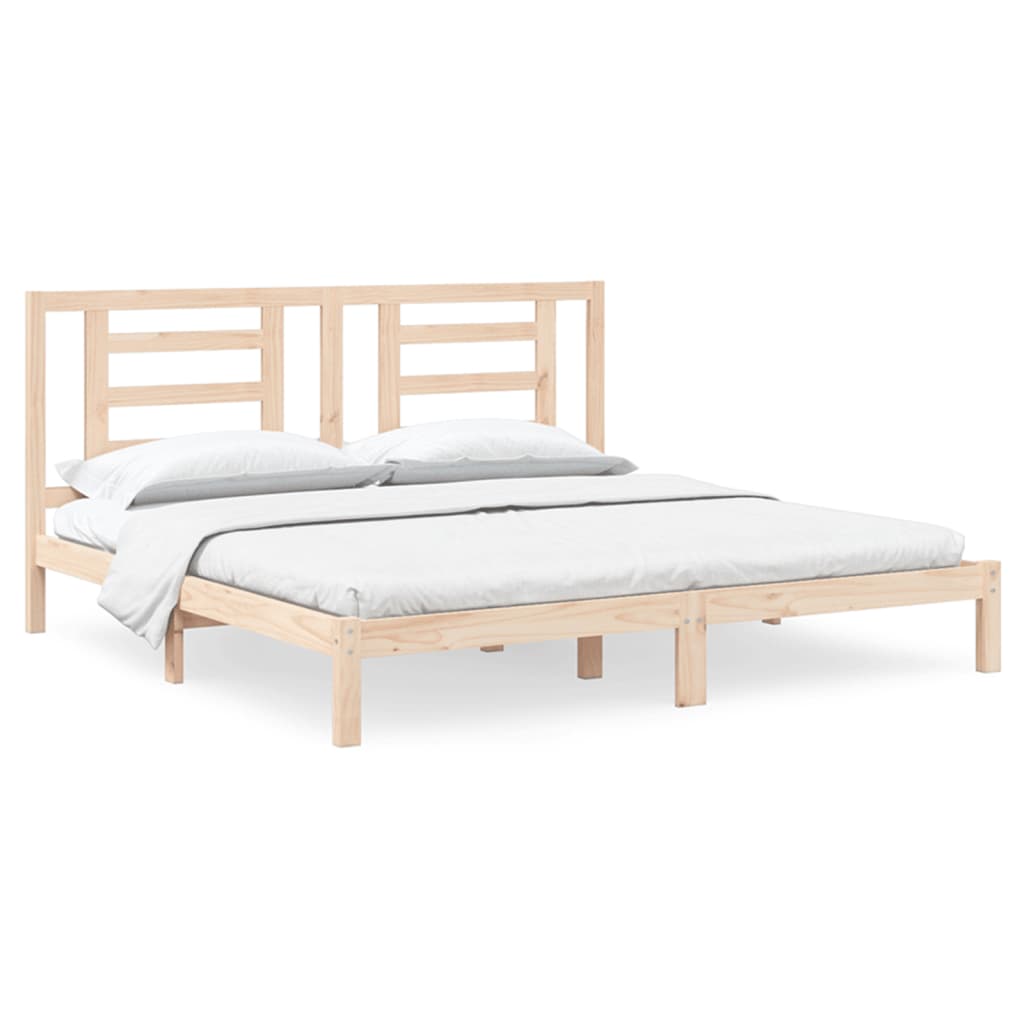 Bedframe Massief Grenenhout 200 x 200 cm Naturel