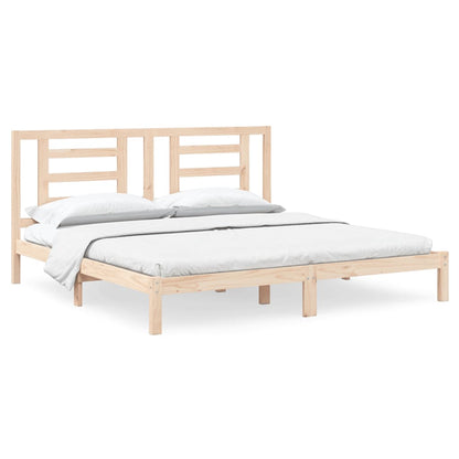Bedframe Massief Grenenhout 200 x 200 cm Naturel