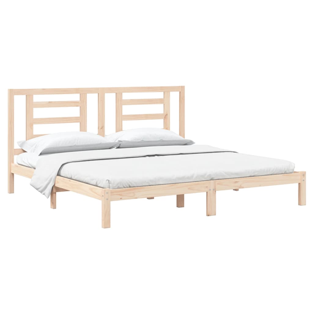 Bedframe Massief Grenenhout 200 x 200 cm Naturel