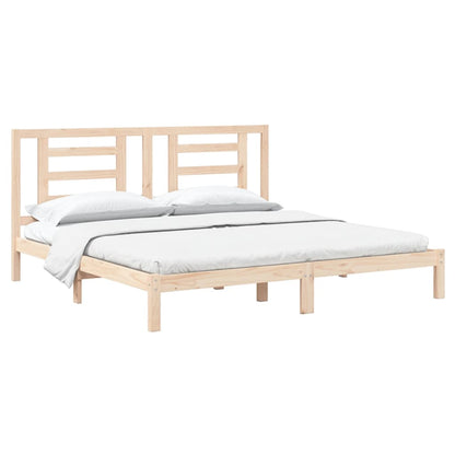 Bedframe Massief Grenenhout 200 x 200 cm Naturel