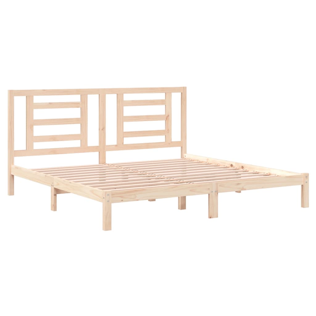 Bedframe Massief Grenenhout 200 x 200 cm Naturel