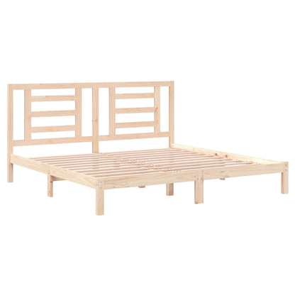 Bedframe Massief Grenenhout 200 x 200 cm Naturel