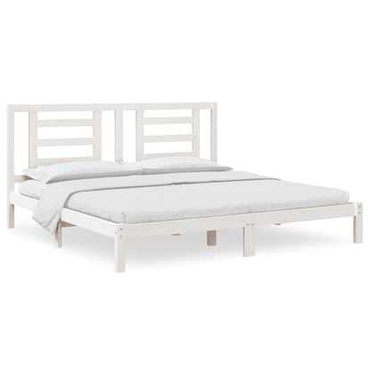 Bedframe Massief Grenenhout 200 x 200 cm Wit