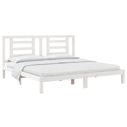 Bedframe Massief Grenenhout 200 x 200 cm Wit
