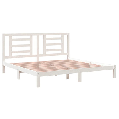 Bedframe Massief Grenenhout 200 x 200 cm Wit