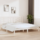 Bedframe massief grenenhout wit 200x200 cm