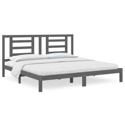 Bedframe Massief Grenenhout 200 x 200 cm Grijs