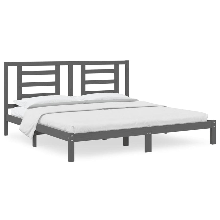 Bedframe Massief Grenenhout 200 x 200 cm Grijs