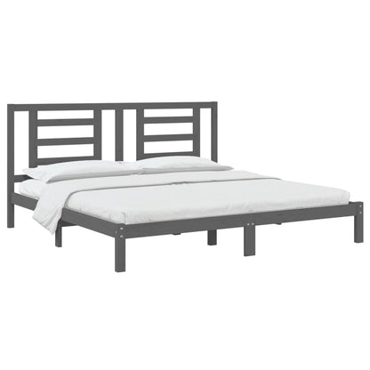 Bedframe Massief Grenenhout 200 x 200 cm Grijs