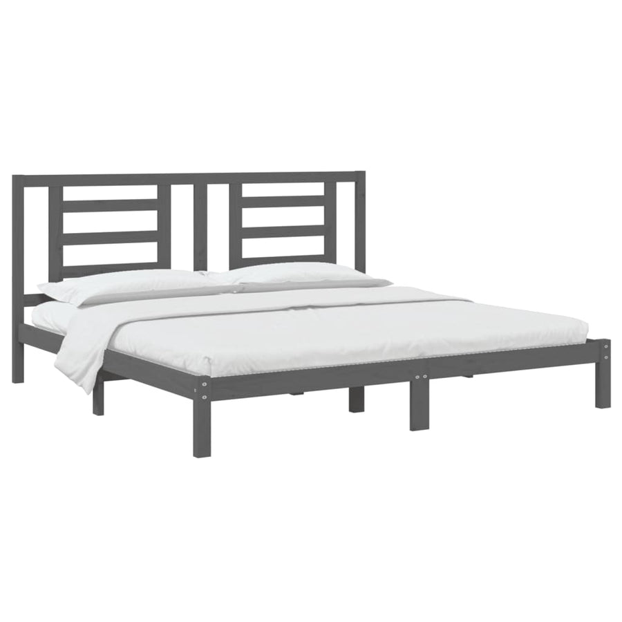 Bedframe Massief Grenenhout 200 x 200 cm Grijs