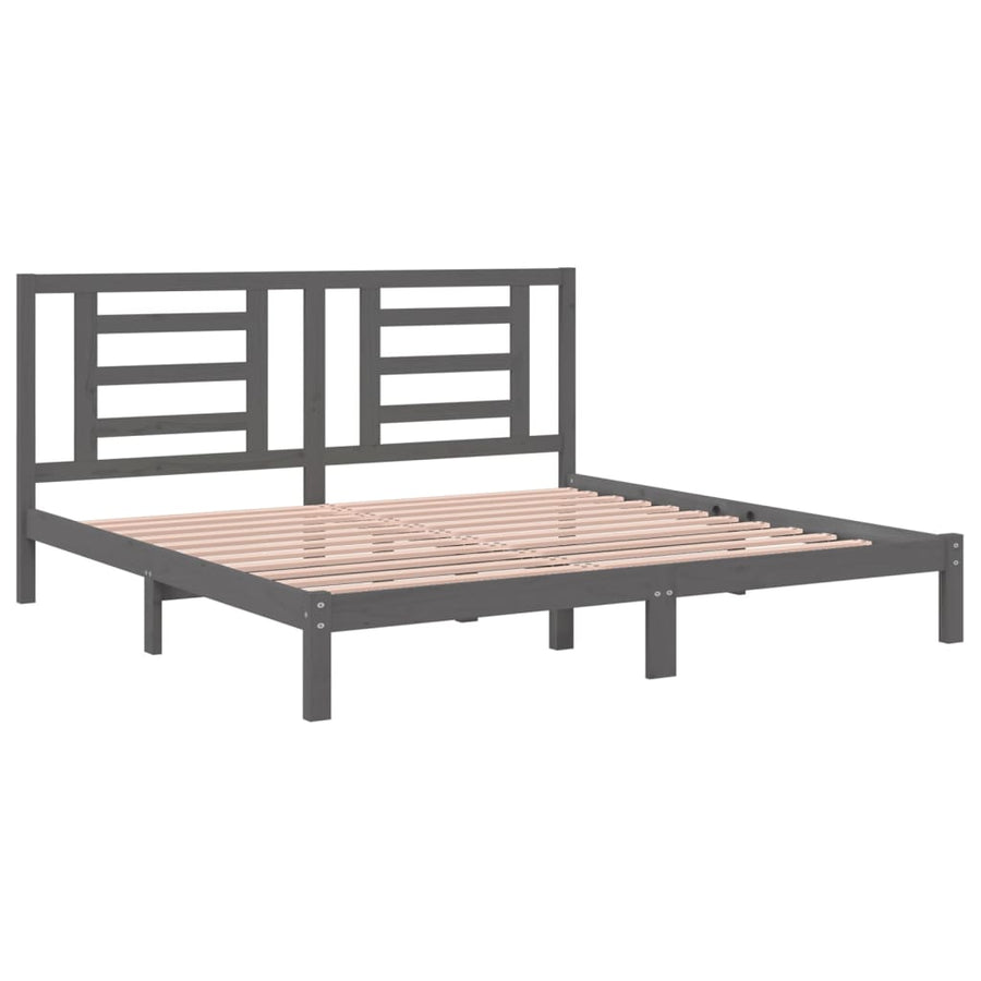Bedframe Massief Grenenhout 200 x 200 cm Grijs