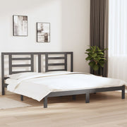 Bedframe massief grenenhout grijs 200x200 cm