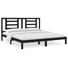 Bedframe Massief Grenenhout 200 x 200 cm Zwart