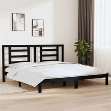Bedframe Massief Grenenhout 200 x 200 cm Zwart