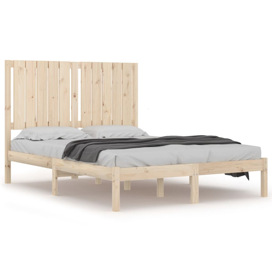 Bedframe Massief Hout Small Double 120 x 190 cm Naturel