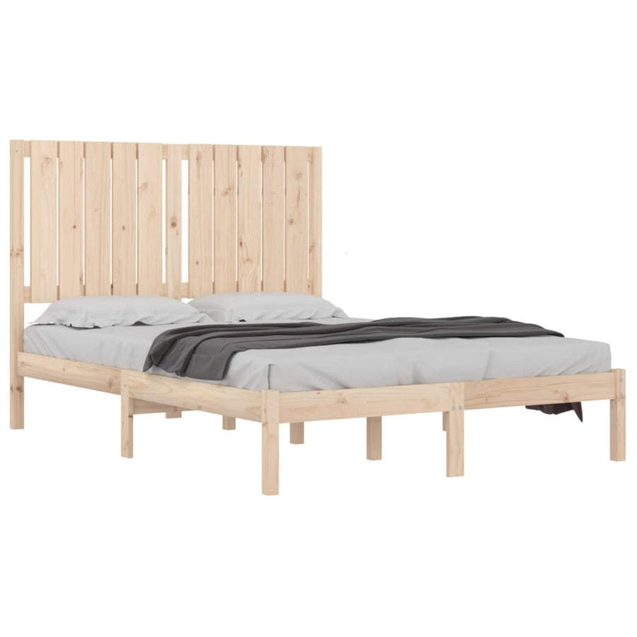 Bedframe Massief Hout Small Double 120 x 190 cm Naturel
