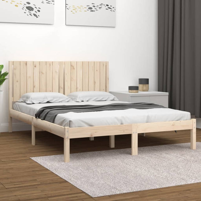 Bedframe Massief Grenenhout 160 x 200 cm Naturel