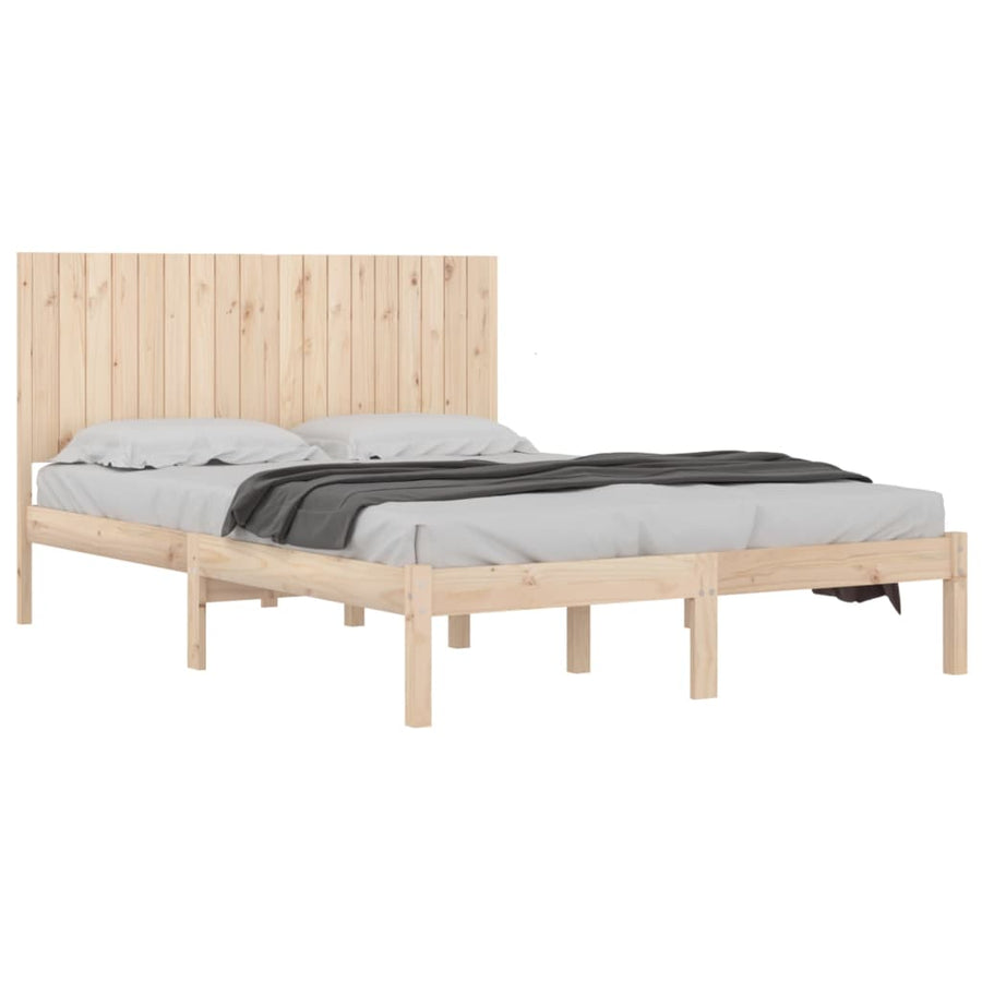 Bedframe Massief Hout 180 x 200 cm Naturel