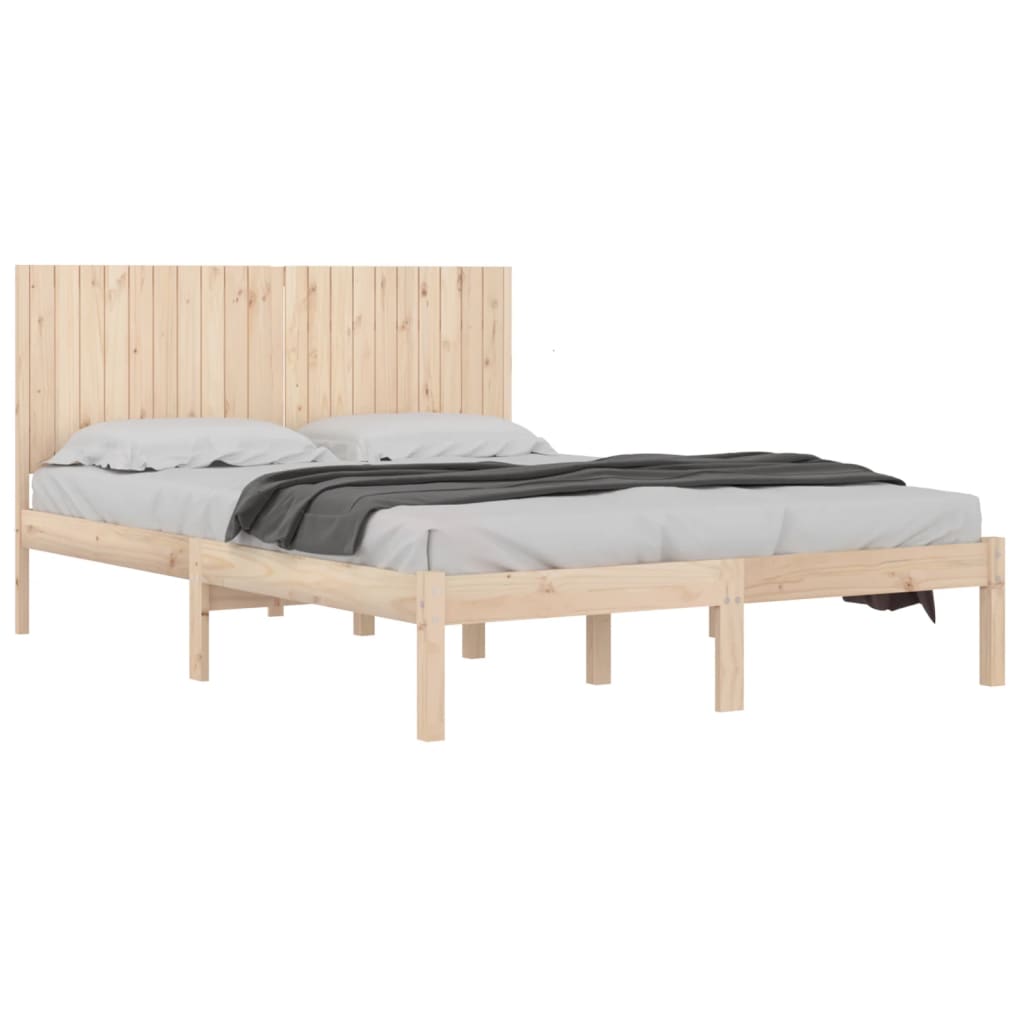 Bedframe Massief Grenenhout 200 x 200 cm Naturel