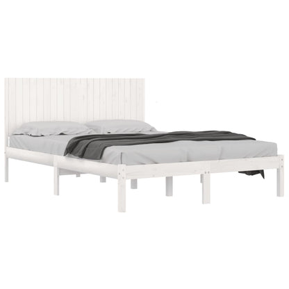 Bedframe Massief Grenenhout 200 x 200 cm Wit